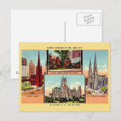 beroemde kerken van het Briefkaart van New York C (Voorkant / Achterkant)