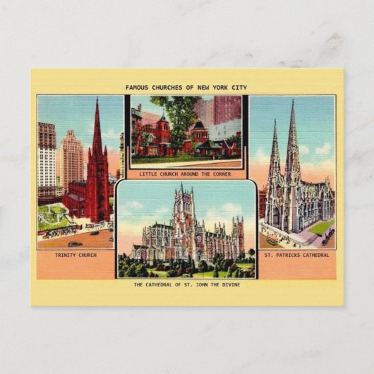 beroemde kerken van het Briefkaart van New York C (Voorkant)