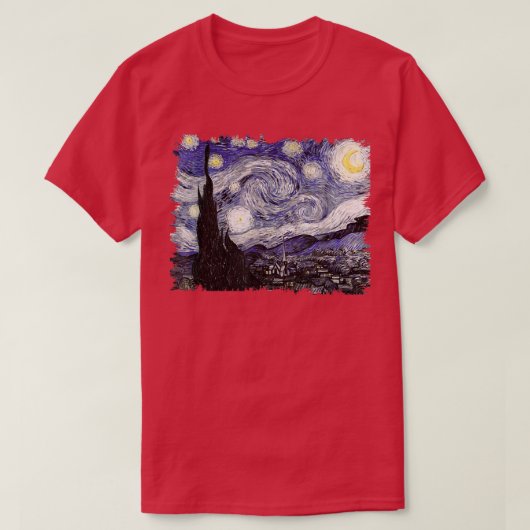 beroemde klassieke kunst de Sterrennacht Remix van T-shirt (Design voorkant)