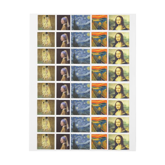 beroemde kunst adreslabel wikkel (Vel)