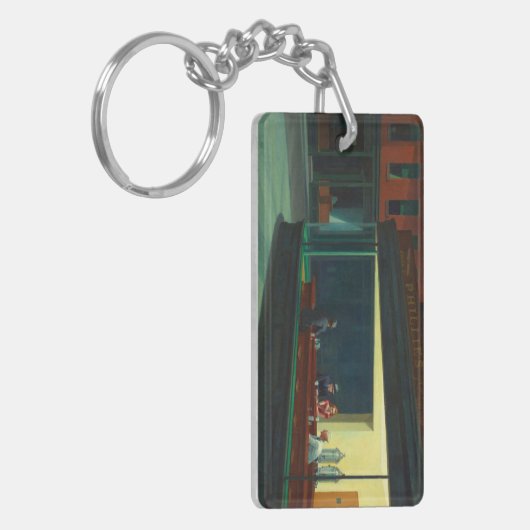 beroemde kunst | Nighthawks | Edward Hopper Sleute Sleutelhanger (Voorkant Links)