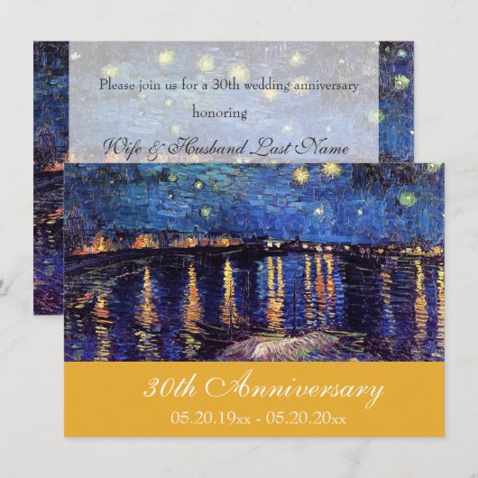 Beroemde kunst uitnodigingen voor jubileum. (Voorkant / Achterkant)