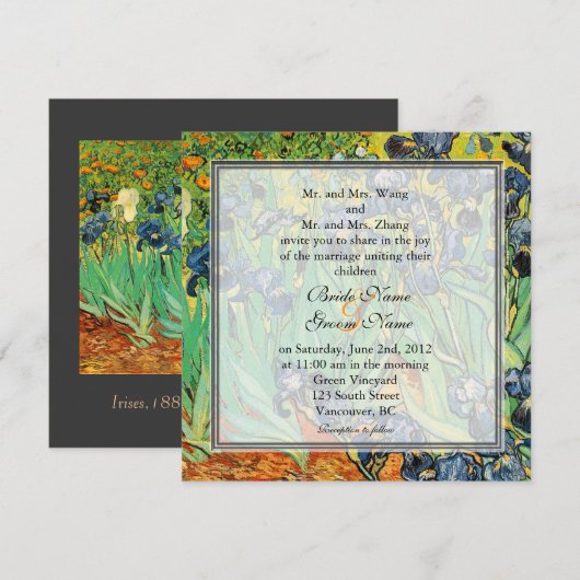  beroemde kunst, Van Gogh, de bruiloft van Iriss Kaart (Voorkant / Achterkant)