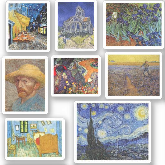 Beroemde kunstenaar Van Gogh, kunstschilderijen Sticker (Voorkant)