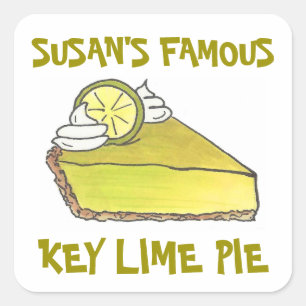 beroemde Limoen van Florida Key Pie Slice die word Vierkante Sticker