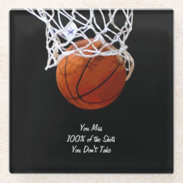 Beroemde Motivatie Quote Basketbal Glazen Onderzetter