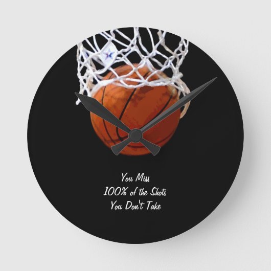 Beroemde Motivatie Quote Basketbal Ronde Klok (Voorkant)