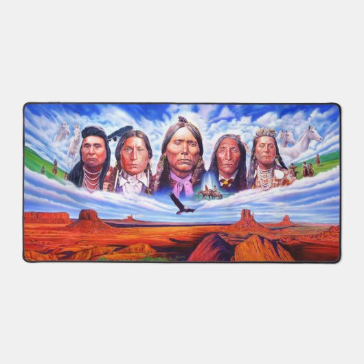 Beroemde Native Americans Indiaanse Hoofdmannen Sc Bureaumat (Voorkant)