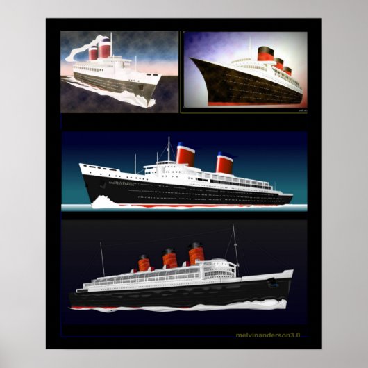 Beroemde Ocean Liners Poster (Voorkant)