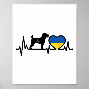 Beroemde Oekraïense Hond Patroon Heatr Puls Oekraï Poster