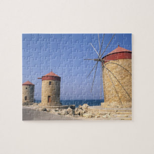 Beroemde oude windmolens van Rhodos Griekenland Legpuzzel