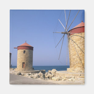 Beroemde oude windmolens van Rhodos Griekenland Magneet