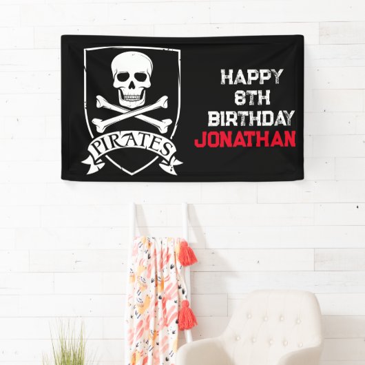 Beroemde Pirate Skull Party Spandoek (Insitu)