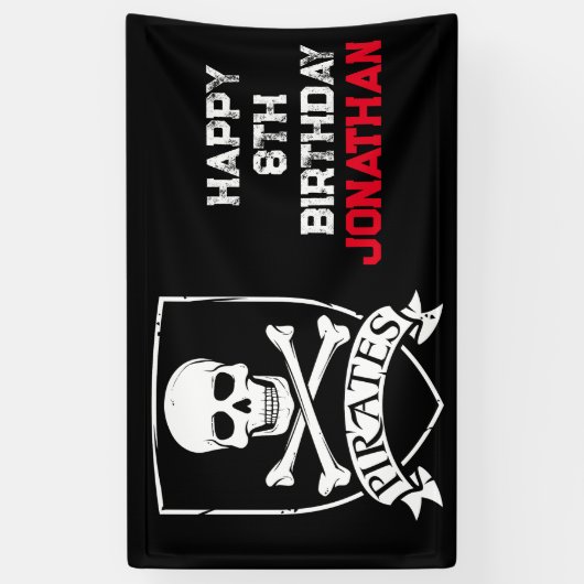 Beroemde Pirate Skull Party Spandoek (Verticaal)