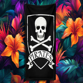 Beroemde Piratenschedel Botten Spandoek