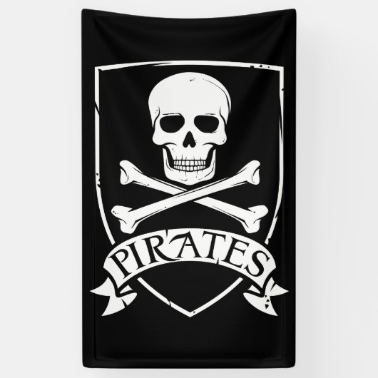 Beroemde Piratenschedelbotten Spandoek (Verticaal)