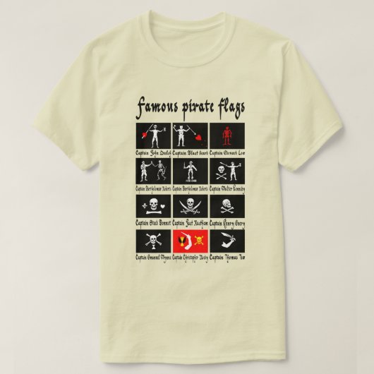 beroemde piratenvlaggen t-shirt (Design voorkant)