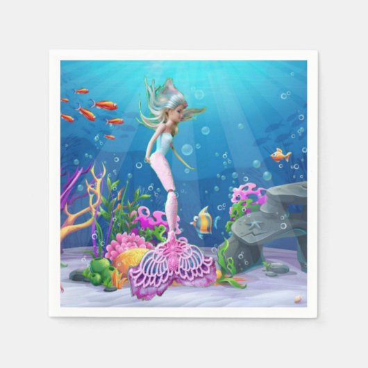 Beroemde pop gekleed als een zeemeermin servet (Voorkant)