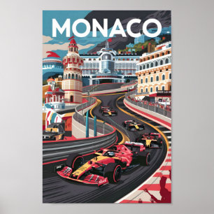 Beroemde reisplaats Monaco Poster