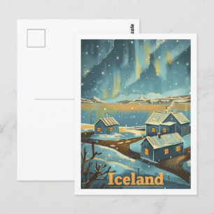 Beroemde reisplaats van de IJslandse Vintage Briefkaart