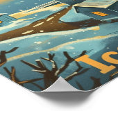 Beroemde reisplaats van de IJslandse Vintage Poster (Hoek)