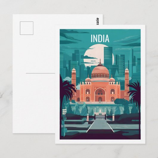 Beroemde reisplaats van India Briefkaart (Voorkant / Achterkant)