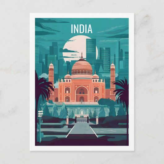 Beroemde reisplaats van India Briefkaart (Voorkant)