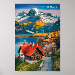 Beroemde reisplaats Zwitserland Poster