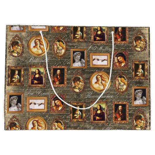 Beroemde Renaissance ingelijste kunst Groot Cadeauzakje (Achterkant)