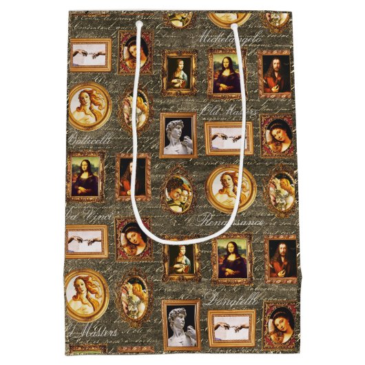 Beroemde Renaissance ingelijste kunst Medium Cadeauzakje (Achterkant)