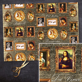 Beroemde Renaissance kunst ingelijst Antiek Decoup Tissuepapier