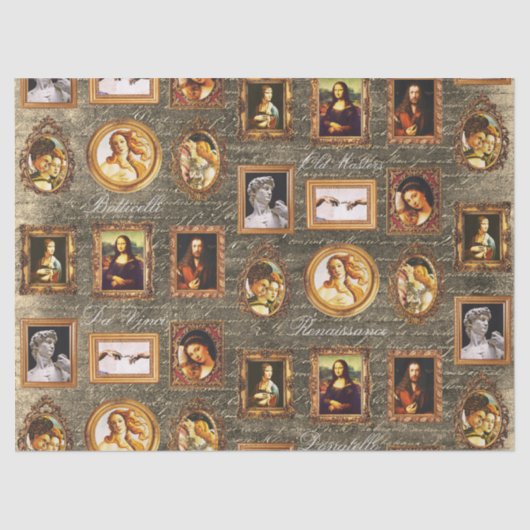 Beroemde Renaissance kunst ingelijst Antiek Decoup Tissuepapier (Voorkant)