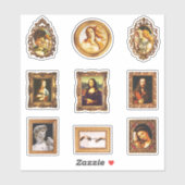 Beroemde Renaissance Kunst Ingelijste Set Verpakki Sticker (Vel)