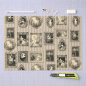 Beroemde Rococo Art Framed Antiek Beige Decoupage Tissuepapier (Craft)