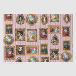 Beroemde Rococo Art Framed Antiek Decoupage Tissuepapier