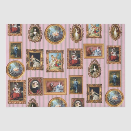 Beroemde Rococo Art Framed Antiek Decoupage Tissuepapier (Voorkant)
