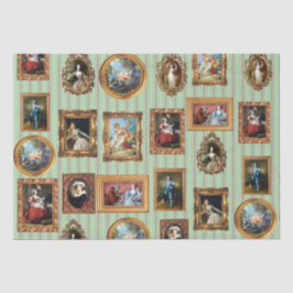 Beroemde Rococo Art Framed Antiek Decoupage Tissuepapier
