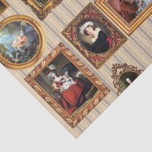 Beroemde Rococo Art Framed Antiek Decoupage Tissuepapier (Detail)