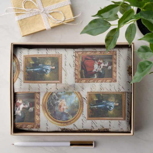 Beroemde Rococo Art Framed Antiek Decoupage Tissuepapier (Geschenk)