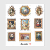 Beroemde Rococo Art Framed Set Pack Sticker (Vel)
