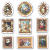 Beroemde Rococo Art Framed Set Pack Sticker (Voorkant)