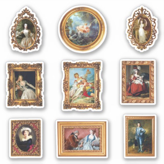 Beroemde Rococo Art Framed Set Pack Sticker (Voorkant)