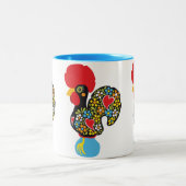 beroemde rooster van Barcelona Nr 06 Tweekleurige Koffiemok (Center)
