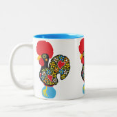 beroemde rooster van Barcelona Nr 06 Tweekleurige Koffiemok (Links)