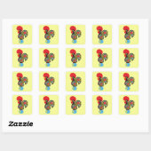 beroemde rooster van Barcelona Nr 06 Vierkante Sticker (Vel)