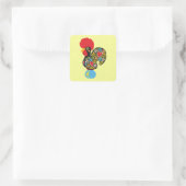 beroemde rooster van Barcelona Nr 06 Vierkante Sticker (Tas)