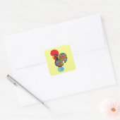 beroemde rooster van Barcelona Nr 06 Vierkante Sticker (Envelop)