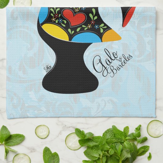 beroemde rooster van Barcelona Nr 09 Theedoek (Gevouwen)