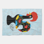 beroemde rooster van Barcelona Nr 09 Theedoek (Horizontaal)