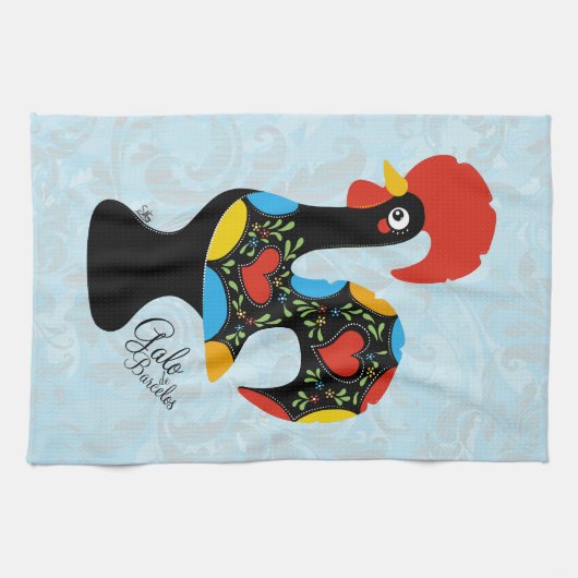 beroemde rooster van Barcelona Nr 09 Theedoek (Horizontaal)